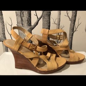Nine West Citron Leather Wedge Spring Sandals